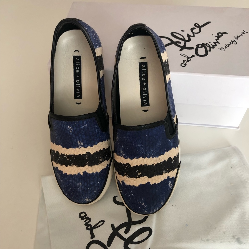 Alice and Olivia Snake Skin Sneakers